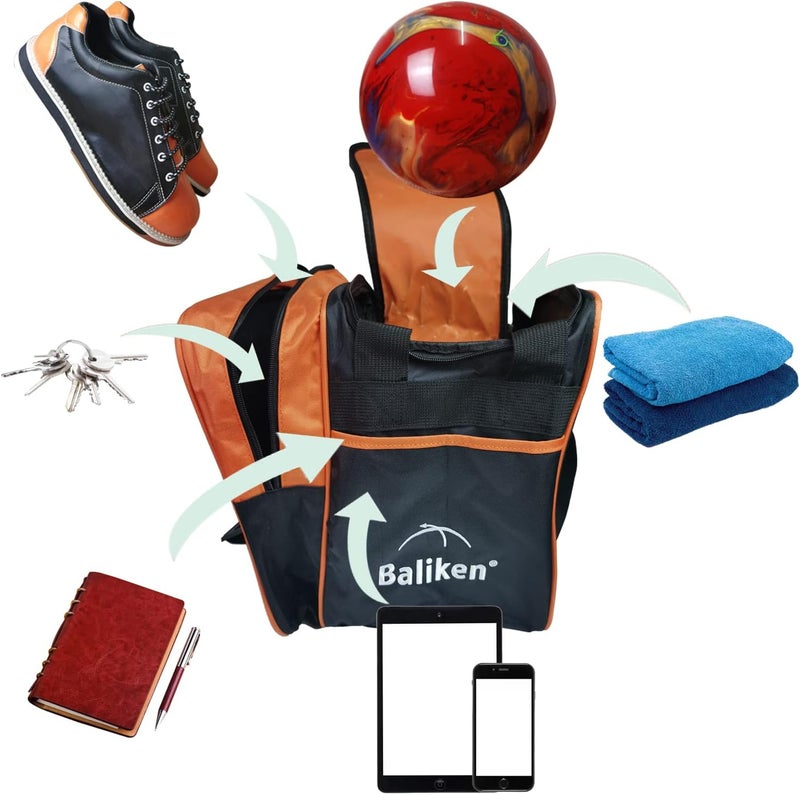 BALIKEN Single Bowling Ball Bag with Padded Ball Holder, The Bowling Bag Fits 1 Bowling Balls & Pair of Men Shoes in Size 13 - Image 5